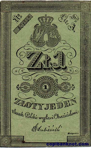 Польша. 1831г. Банкнота 1 Злотый.